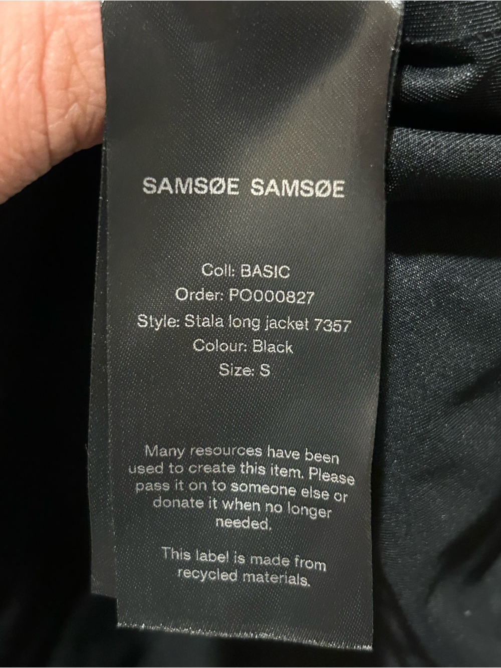 Samsoe Samsoe Stala Long Raincoat Jacket Black , Small - Picture 12 of 15